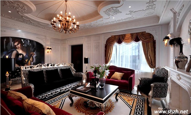 黑色歐式客廳設(shè)計